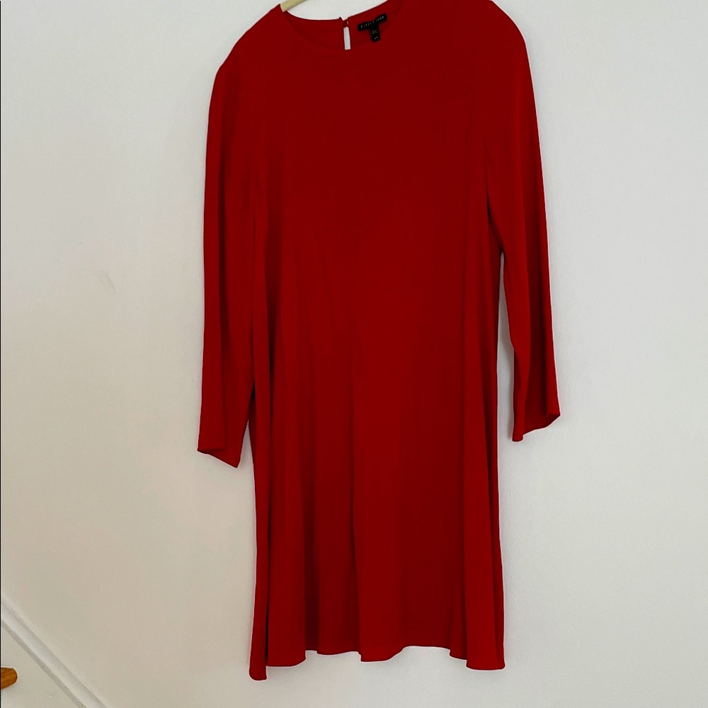 Eileen Fisher Vibrant Red Long Sleeve Dress